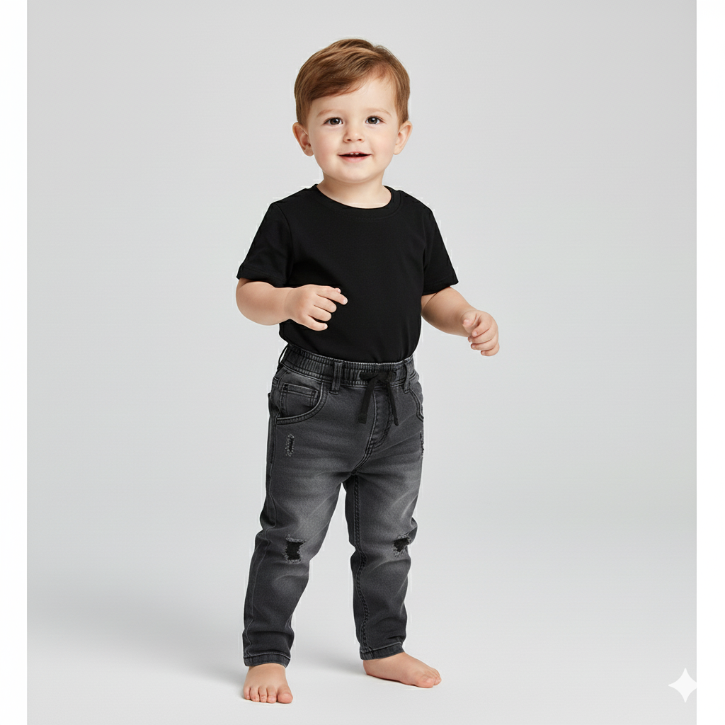 Pantalon denim jogger rotos