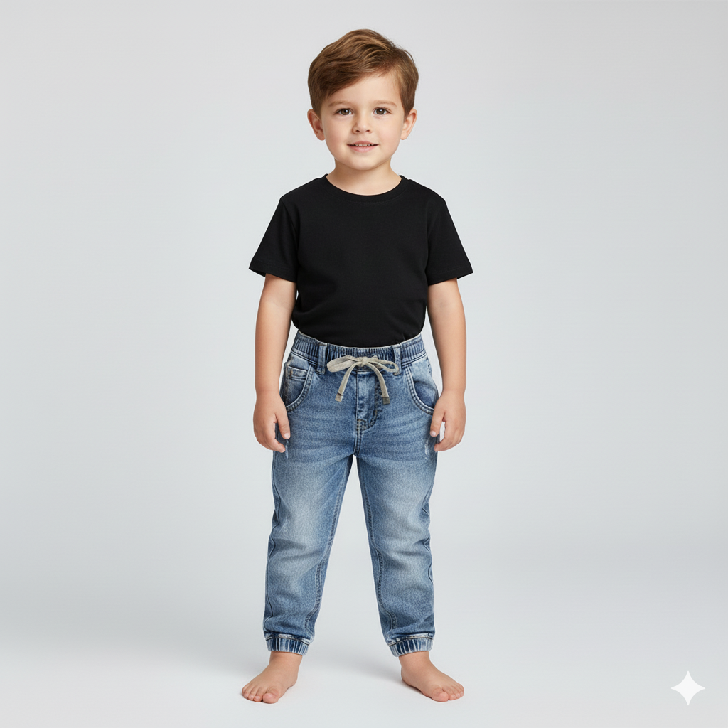 Pantalon denim jogger rotos