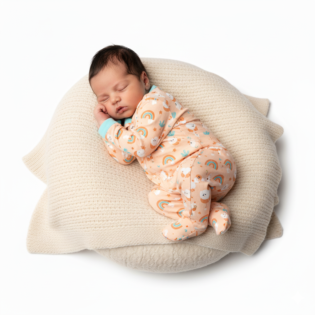 Pelele punto estampado con polainas