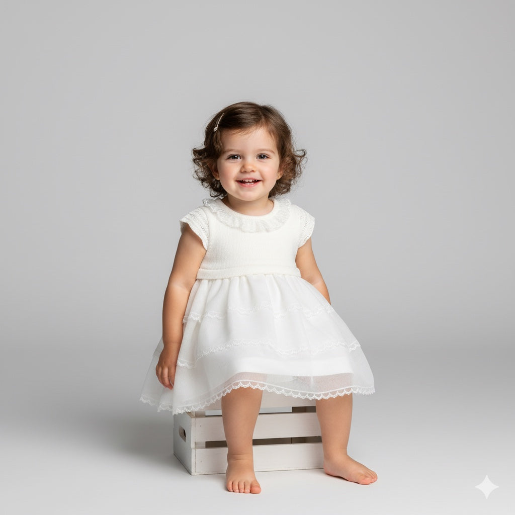 Vestido combinado tricot